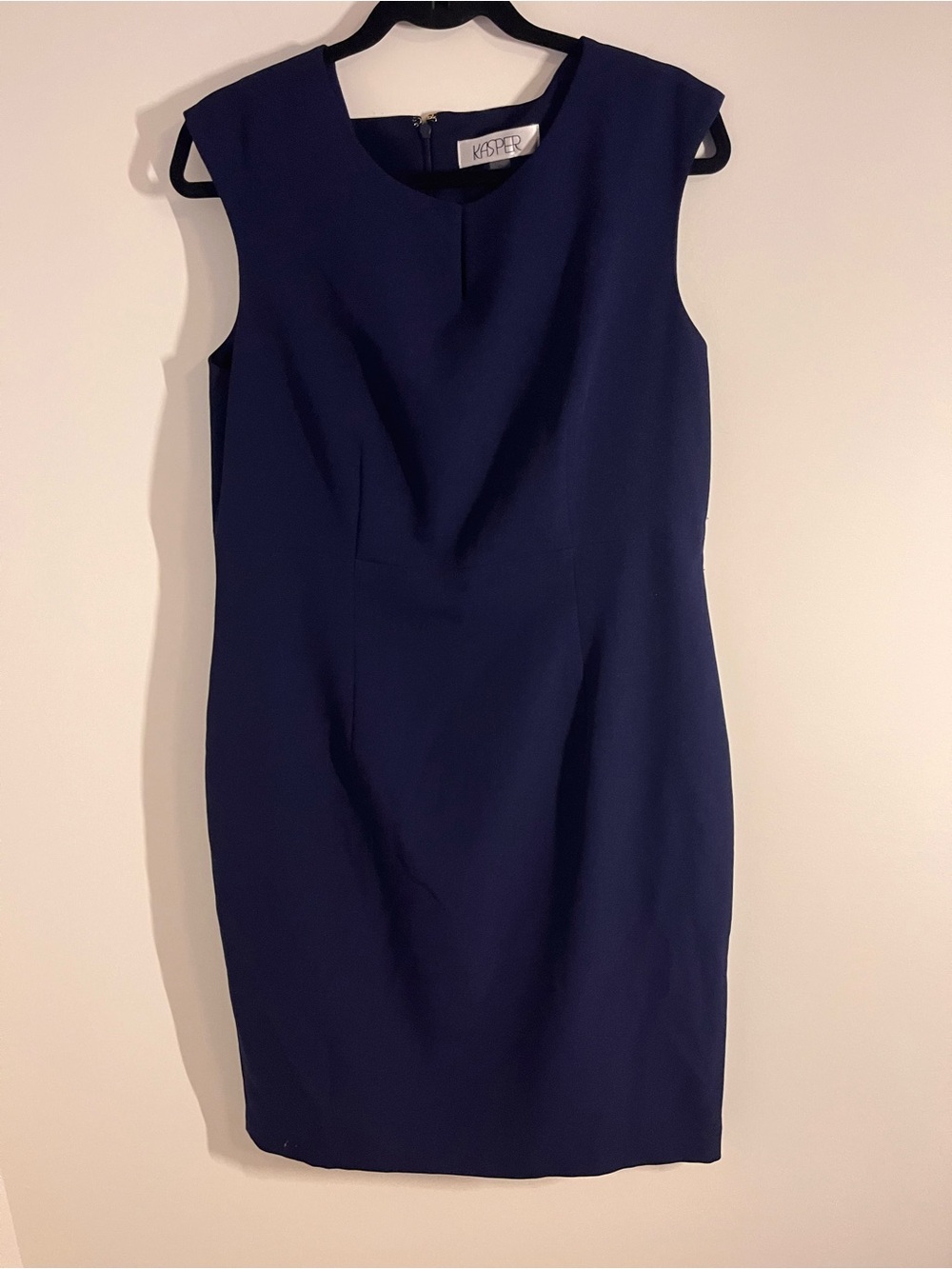 Kasper Navy Sleeveless Sheath Dress